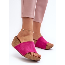 Zazoo 40311 Chanclas de Mujer con Cuña de Corcho Fucsia rosado 3