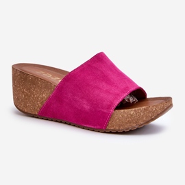 Zazoo 40311 Chanclas de Mujer con Cuña de Corcho Fucsia rosado 1