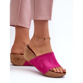 Zazoo 40311 Chanclas de Mujer con Cuña de Corcho Fucsia rosado 5
