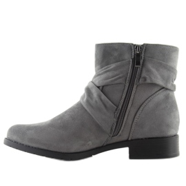 Botines de ante con lazo B7713 Gris 1
