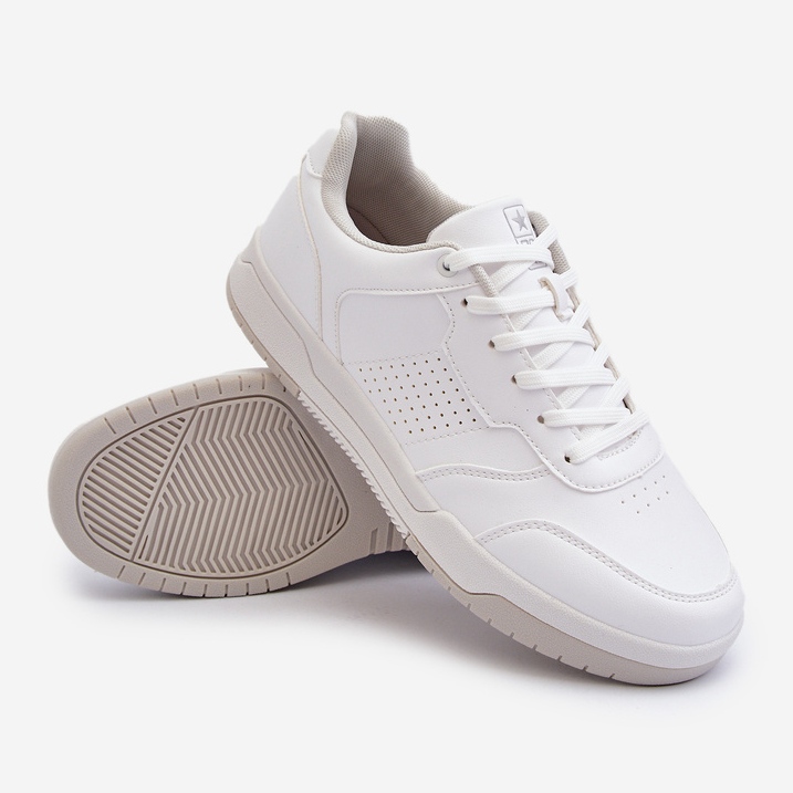 Zapatillas Deportivas De Hombre Confeccionadas En Piel Ecológica Blanco Radikalle 1
