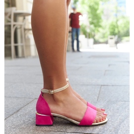 Sandalias rosa oscuro con aplicación de piel de Hessa rosado 1