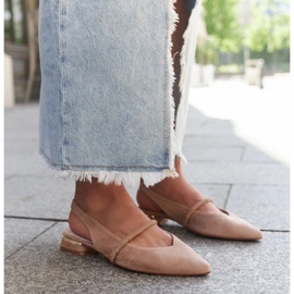 Bailarinas beige con aplicación de piel de Morcosa 1 Bailarinas beige con aplicación de piel de Morcosa 1