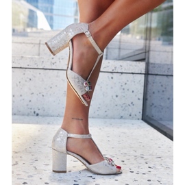 Sandalias de tacón con plantilla de piel Gaberna beige 1