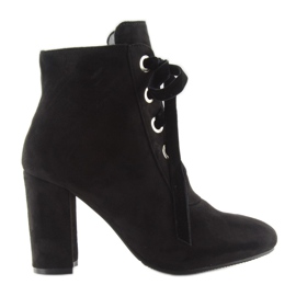 Botas negras negras con tacones anchos negro 3