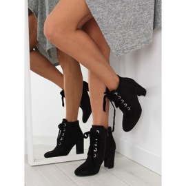 Botas negras negras con tacones anchos negro 4