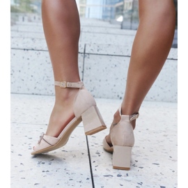 Sandalias de tacón con plantilla de piel Asila beige 2