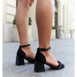 Sandalias Asila con tacón de charol negro 3