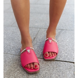 Chanclas con aplicación de piel Antari rosado 3