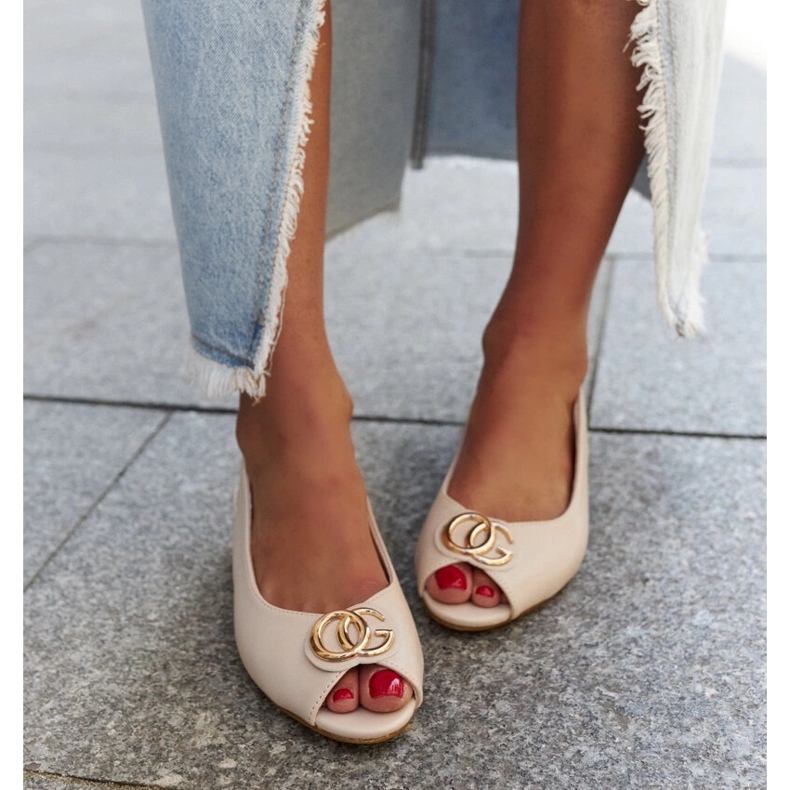 Sandalias Karimala plantilla de piel beige 2