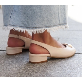 Sandalias Karimala plantilla de piel beige 3