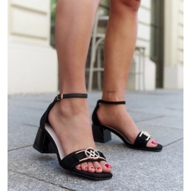 Sandalias de tacón con plantilla Ameena de piel. negro 1