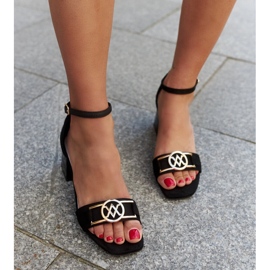 Sandalias de tacón con plantilla Ameena de piel. negro 2