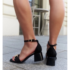 Sandalias de tacón con plantilla Ameena de piel. negro 4