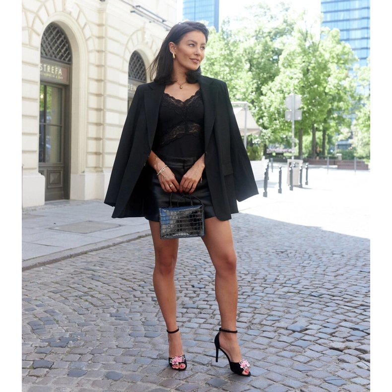 Sandalias de tacón con plantilla de piel Rasheda negro 1 Sandalias de tacón con plantilla de piel Rasheda negro 1