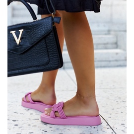 Pantuflas de goma rosa oscuro de Ferrei rosado 3