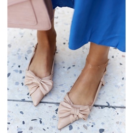 Bailarinas con punta en punta y lazo de Barira beige 4