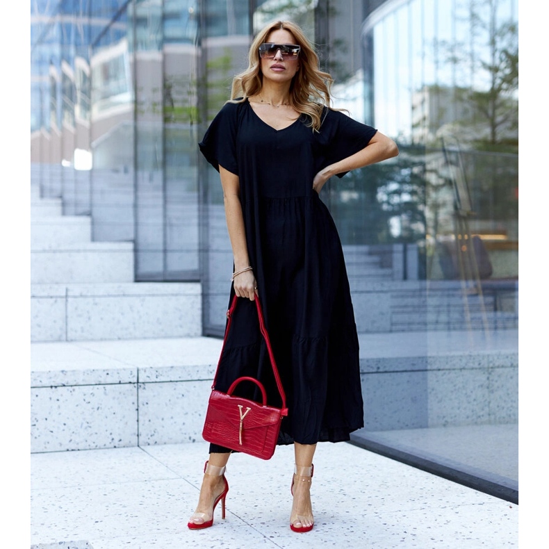 Sandalias Janan de tacón alto con parte superior transparente rojo 1