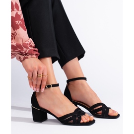 Sandalias tacón ante negro 1
