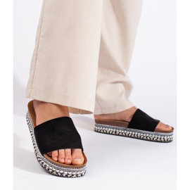 Chanclas plataforma ante negro 3