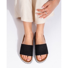 Chanclas plataforma ante negro 2