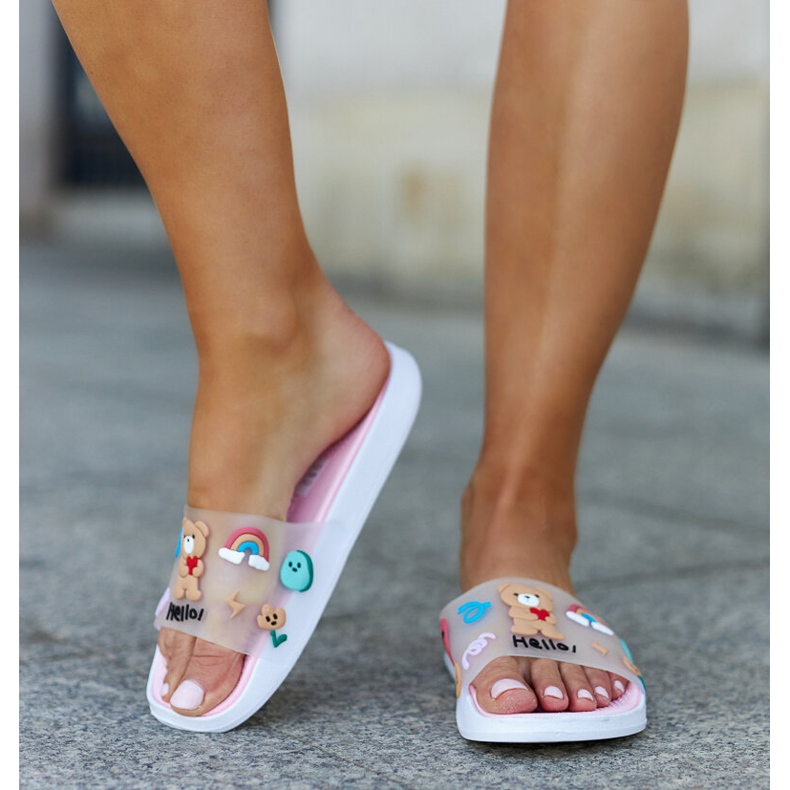 Pantuflas rosas con parte superior de goma Diaspa 2