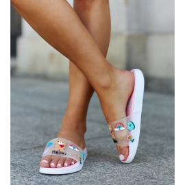Pantuflas rosas con parte superior de goma Diaspa rosado 3