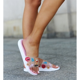 Pantuflas rosas con parte superior de goma Diaspa rosado 5