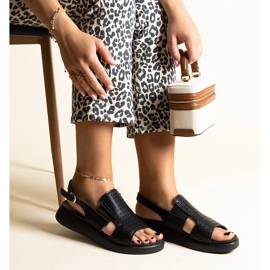 Sandalias negras con pala calada Imogne negro 2