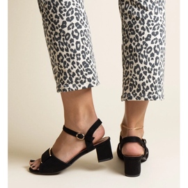 Sandalias de tacón bajo negras de Frederica negro 2