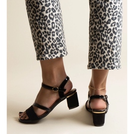 Sandalias negras con combinación de materiales Hambly negro 2