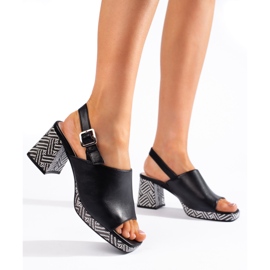 Sandalias negras de tacón alto con estilo de Sergio Leone negro 1