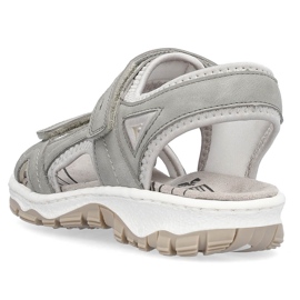Sandalias deportivas cómodas de mujer con velcro, gris Rieker 68866-40 1