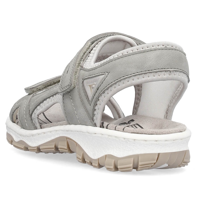 Sandalias deportivas cómodas de mujer con velcro, gris Rieker 68866-40 1