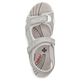 Sandalias deportivas cómodas de mujer con velcro, gris Rieker 68866-40 2