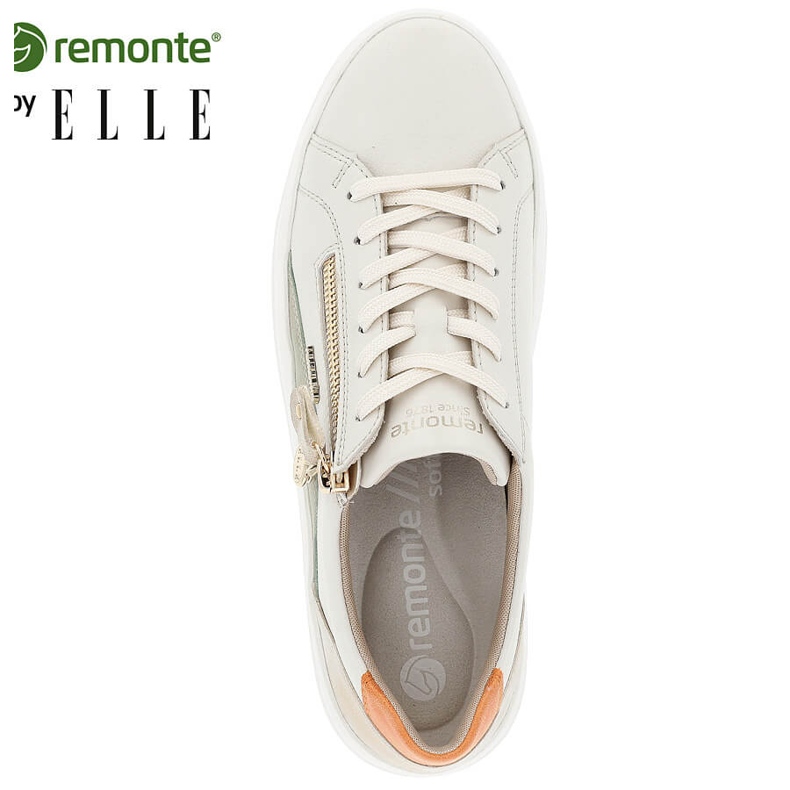 Deportivas mujer cómodas piel beige Remonte D1C01-81 1