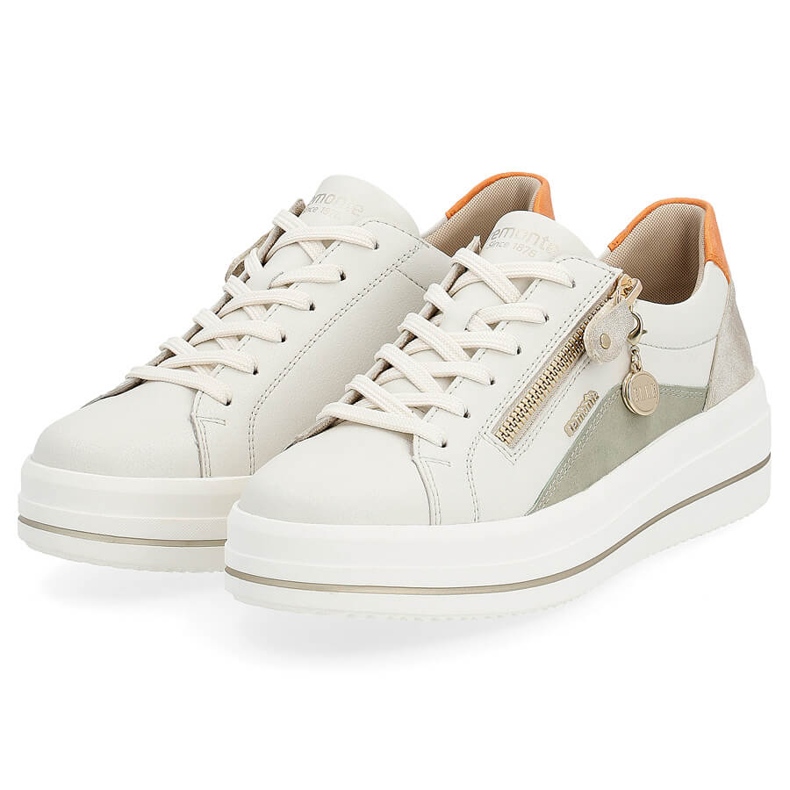 Deportivas mujer cómodas piel beige Remonte D1C01-81 2