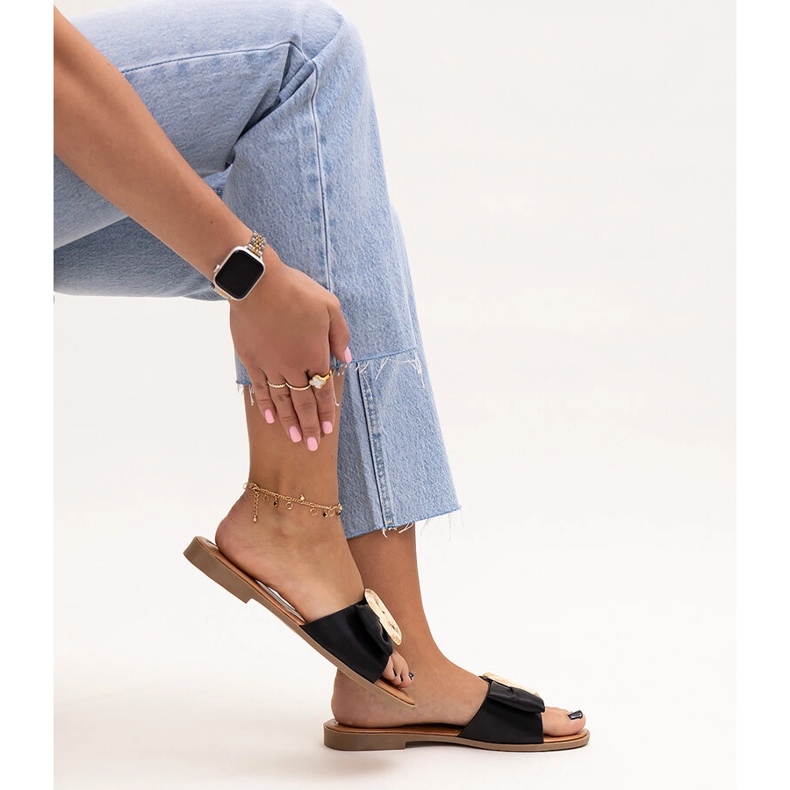 Chanclas negras con hebilla Limera negro 1 Chanclas negras con hebilla Limera negro 1