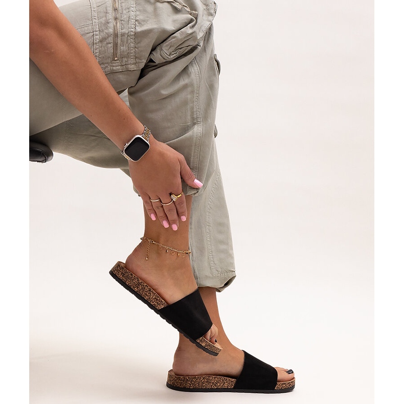 Chanclas clásicas con suela de corcho Matilte negro 1 Chanclas clásicas con suela de corcho Matilte negro 1