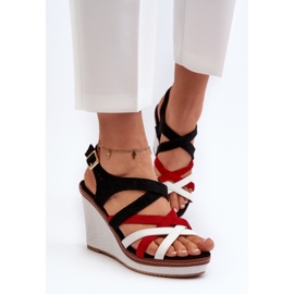 Sandalias de cuña con tiras Ellen negras negro 4