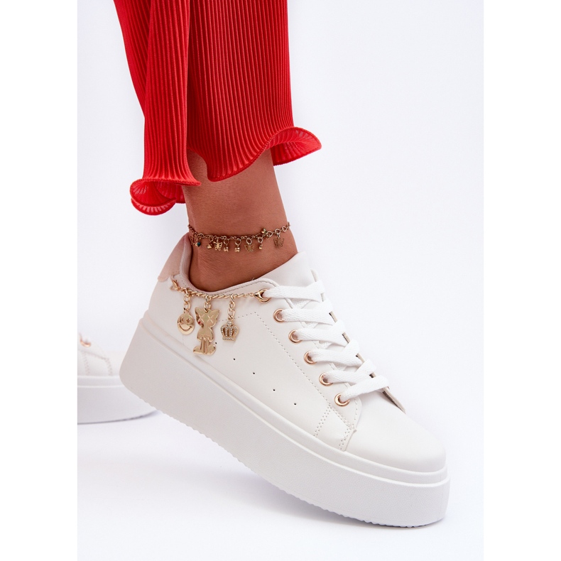 Zapatillas Mujer Plataforma Con Colgantes Blanco Tivissa 1