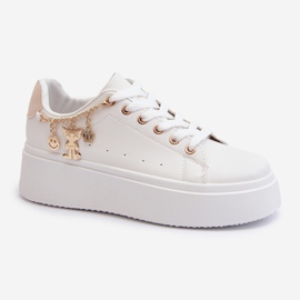 Zapatillas Mujer Plataforma Con Colgantes Blanco Tivissa 4