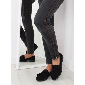 Mocasines negros de mujer con lazo negro 2 Mocasines negros de mujer con lazo negro 2