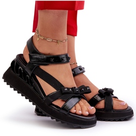 S.Barski Sandalias Mujer Con Lazo D&amp;A CR956 Negro 9