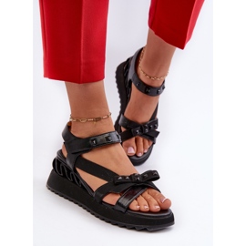 S.Barski Sandalias Mujer Con Lazo D&amp;A CR956 Negro 8