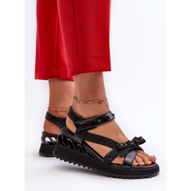S.Barski Sandalias Mujer Con Lazo D&amp;A CR956 Negro 2