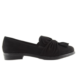 Mocasines negros de mujer con lazo negro 6