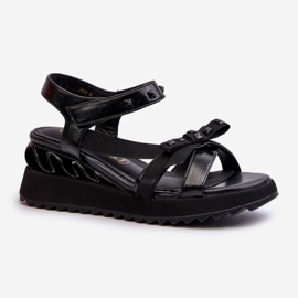 S.Barski Sandalias Mujer Con Lazo D&amp;A CR956 Negro 1