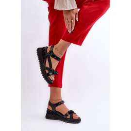 S.Barski Sandalias Mujer Con Lazo D&amp;A CR956 Negro 3