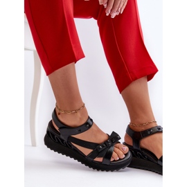 S.Barski Sandalias Mujer Con Lazo D&amp;A CR956 Negro 5
